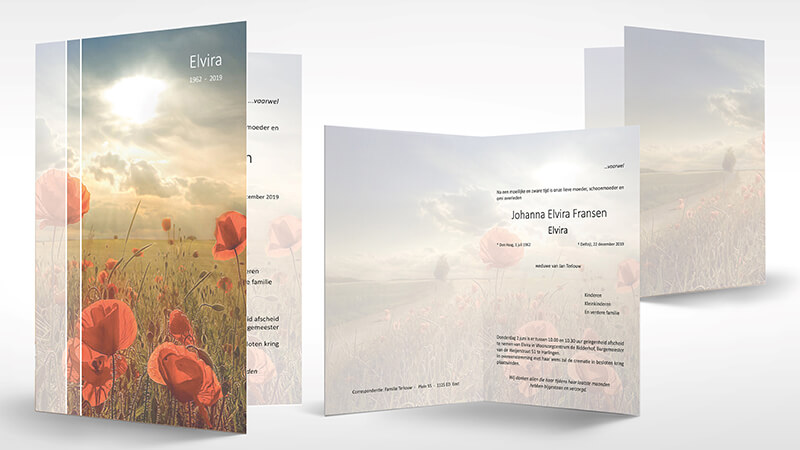 Voorbeeld van rouwkaarten