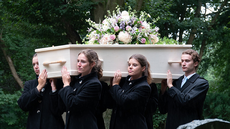 Bloemen bij een uitvaart